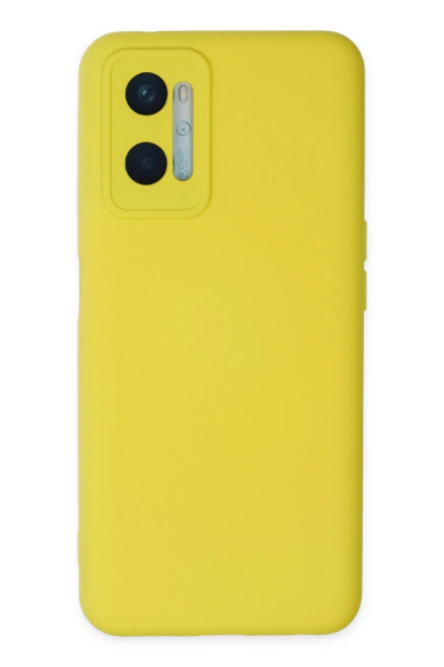 Newface Oppo A96 Kılıf Nano içi Kadife Silikon - Sarı resmi