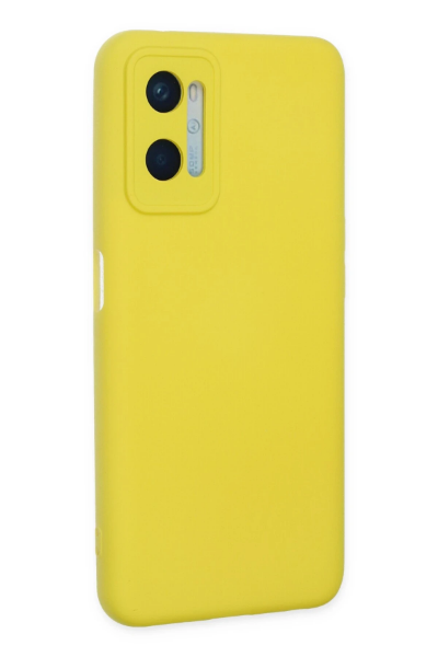 Newface Oppo A96 Kılıf Nano içi Kadife Silikon - Sarı resmi