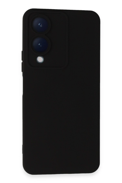 Newface Vivo Y17S Kılıf Nano içi Kadife Silikon - Siyah resmi