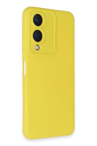 Newface Vivo Y17S Kılıf Nano içi Kadife Silikon - Sarı resmi