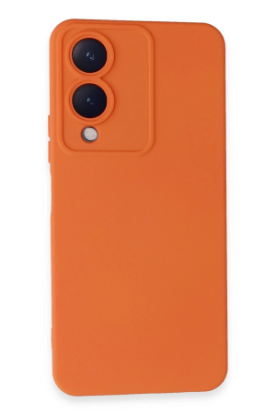 Newface Vivo Y17S Kılıf Nano içi Kadife Silikon - Turuncu resmi