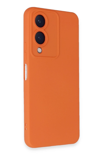 Newface Vivo Y17S Kılıf Nano içi Kadife Silikon - Turuncu resmi