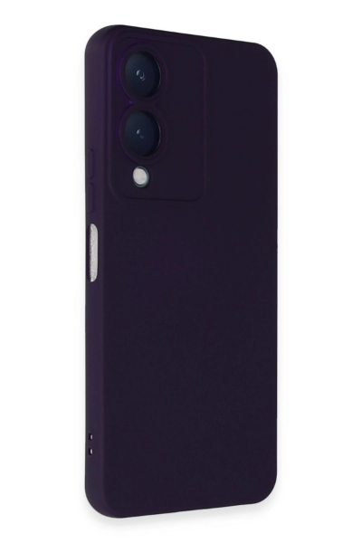 Newface Vivo Y17S Kılıf Nano içi Kadife Silikon - Mor resmi