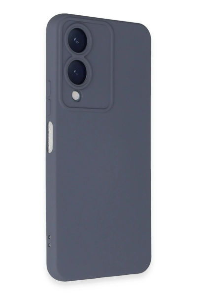 Newface Vivo Y17S Kılıf Nano içi Kadife Silikon - Gri resmi