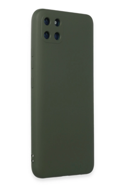 Newface Realme C11 Kılıf Nano içi Kadife Silikon - Koyu Yeşil resmi