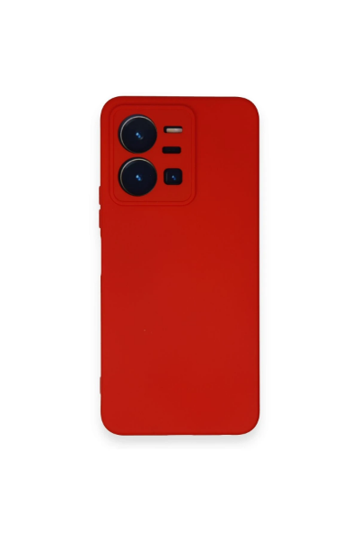 Newface Vivo Y35 Kılıf Nano içi Kadife Silikon - Kırmızı resmi