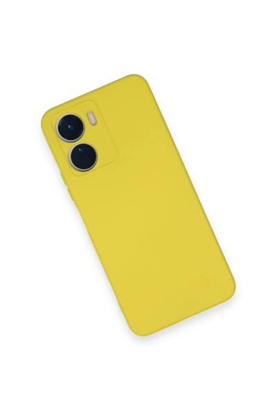 Newface Vivo Y16 Kılıf Nano içi Kadife Silikon - Sarı resmi