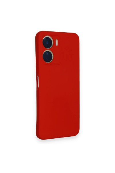 Newface Vivo Y16 Kılıf Nano içi Kadife Silikon - Kırmızı resmi