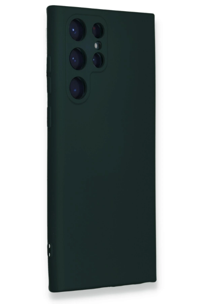 Newface Samsung Galaxy S24 Ultra Kılıf Nano içi Kadife Silikon - Koyu Yeşil resmi