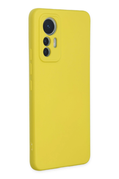 Newface Xiaomi Mi 12 Lite Kılıf Nano içi Kadife Silikon - Sarı resmi