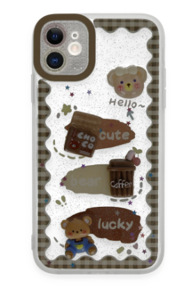Newface iPhone 11 Kılıf Sweet Desenli Silikon Kapak - Şeffaf resmi