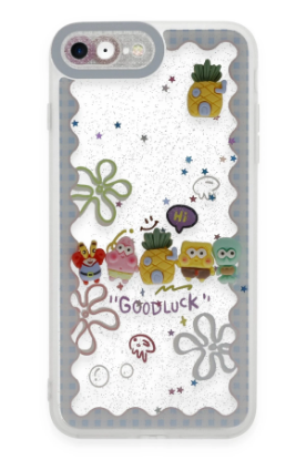 Newface iPhone 7 Kılıf Sweet Desenli Silikon Kapak - Açık Mavi resmi