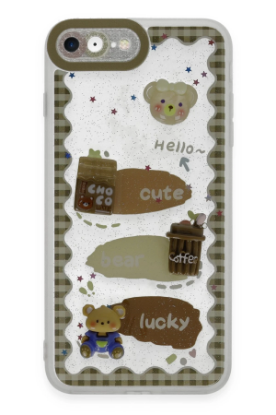 Newface iPhone 7 Kılıf Sweet Desenli Silikon Kapak - Şeffaf resmi