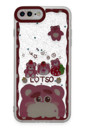 Newface iPhone 7 Plus Kılıf Sweet Desenli Silikon Kapak - Pembe resmi