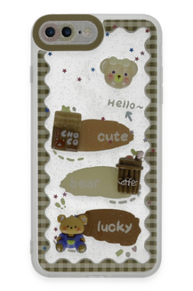 Newface iPhone 7 Plus Kılıf Sweet Desenli Silikon Kapak - Şeffaf resmi