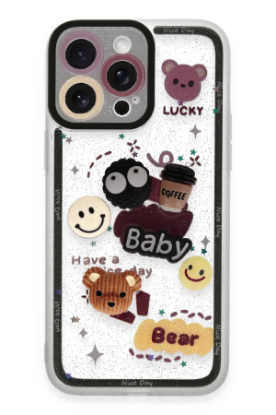 Newface iPhone 14 Pro Kılıf Sweet Desenli Silikon Kapak - Sarı resmi