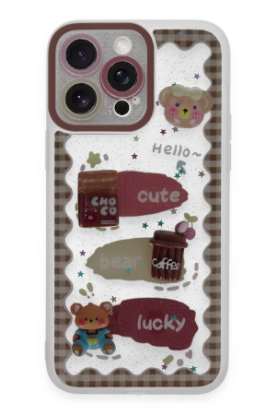 Newface iPhone 14 Pro Kılıf Sweet Desenli Silikon Kapak - Şeffaf resmi