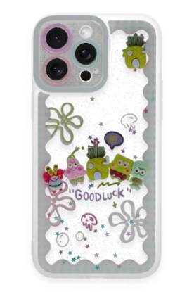 Newface iPhone 14 Pro Max Kılıf Sweet Desenli Silikon Kapak - Açık Mavi resmi