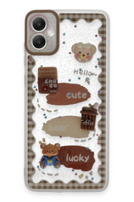 Newface Samsung Galaxy A05 Kılıf Sweet Desenli Silikon Kapak - Şeffaf resmi