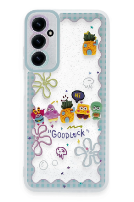 Newface Samsung Galaxy A14 4G Kılıf Sweet Desenli Silikon Kapak - Açık Mavi resmi