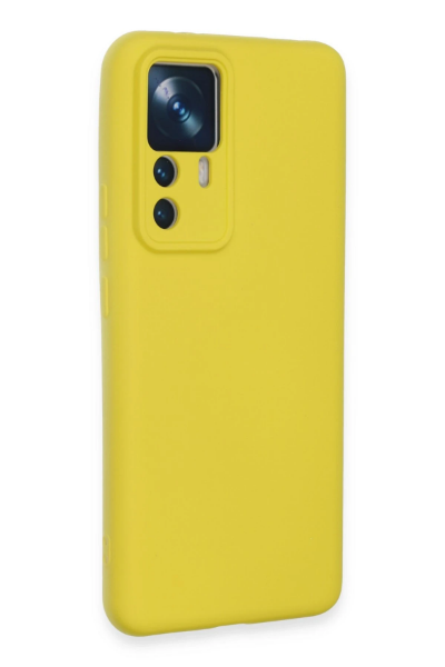 Newface Xiaomi Mi 12T Pro Kılıf Nano içi Kadife Silikon - Sarı resmi