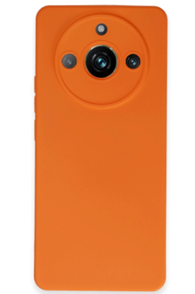 Newface Realme 11 Pro Kılıf Nano içi Kadife Silikon - Turuncu resmi