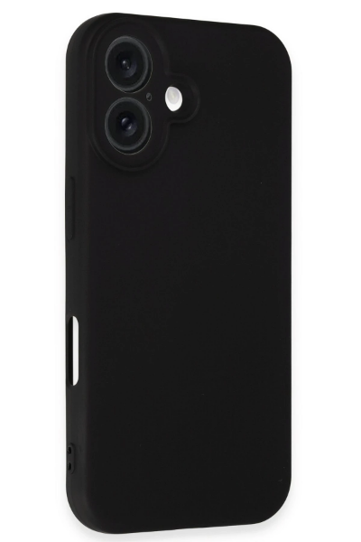 Newface iPhone 16 Plus Kılıf Nano içi Kadife Silikon - Siyah resmi