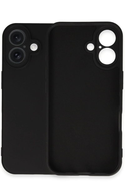Newface iPhone 16 Plus Kılıf Nano içi Kadife Silikon - Siyah resmi