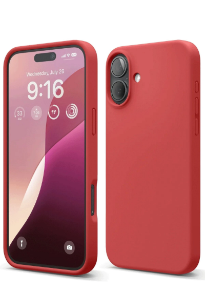 Newface iPhone 16 Plus Kılıf Nano içi Kadife Silikon - Kırmızı resmi