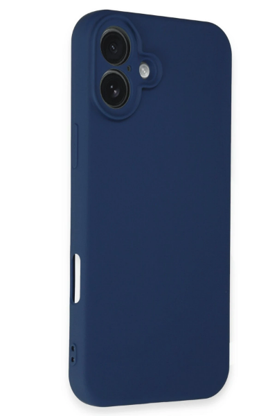Newface iPhone 16 Plus Kılıf Nano içi Kadife Silikon - Lacivert resmi