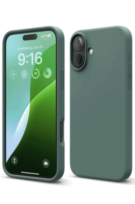 Newface iPhone 16 Plus Kılıf Nano içi Kadife Silikon - Koyu Yeşil resmi