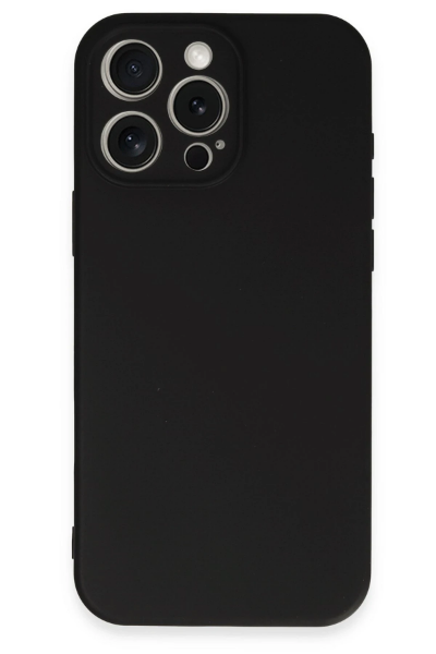Newface iPhone 16 Pro Kılıf Nano içi Kadife Silikon - Siyah resmi