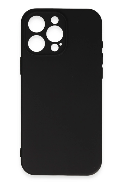 Newface iPhone 16 Pro Max Kılıf Nano içi Kadife Silikon - Siyah resmi