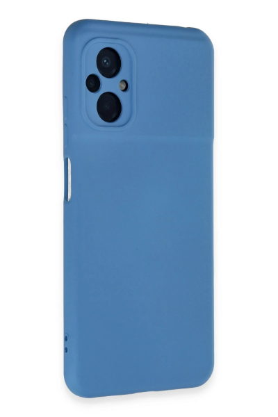 Newface Xiaomi Poco M5 Kılıf Nano içi Kadife Silikon - Mavi resmi