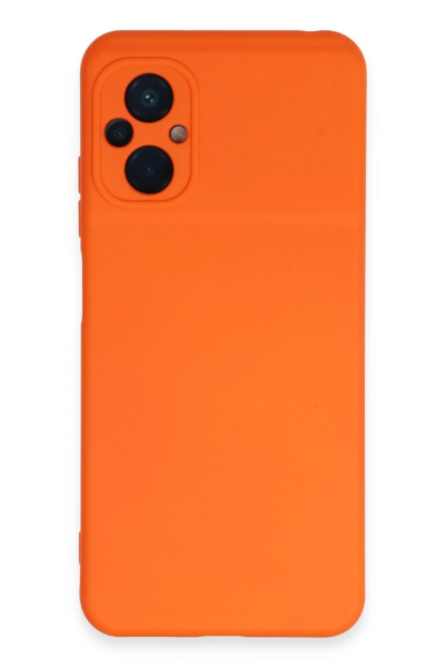 Newface Xiaomi Poco M5 Kılıf Nano içi Kadife Silikon - Turuncu resmi