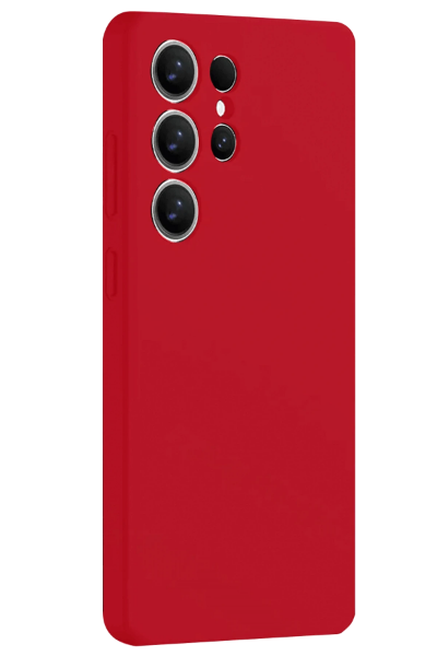 Newface Samsung Galaxy S25 Ultra Kılıf Nano içi Kadife Silikon - Kırmızı resmi