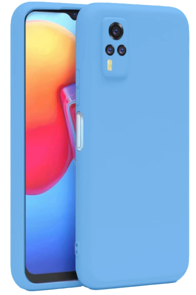Newface Vivo Y53S Kılıf Nano içi Kadife Silikon - Mavi resmi