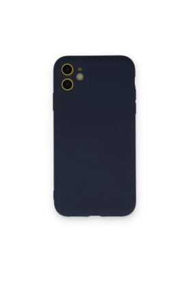 Newface iPhone 12 Mini Kılıf Nano içi Kadife Silikon - Lacivert resmi