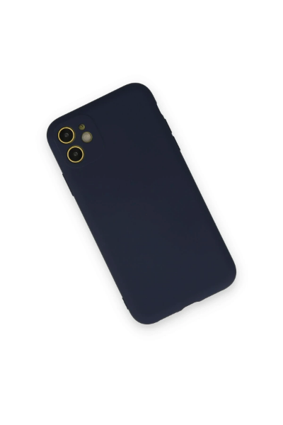 Newface iPhone 12 Mini Kılıf Nano içi Kadife Silikon - Lacivert resmi