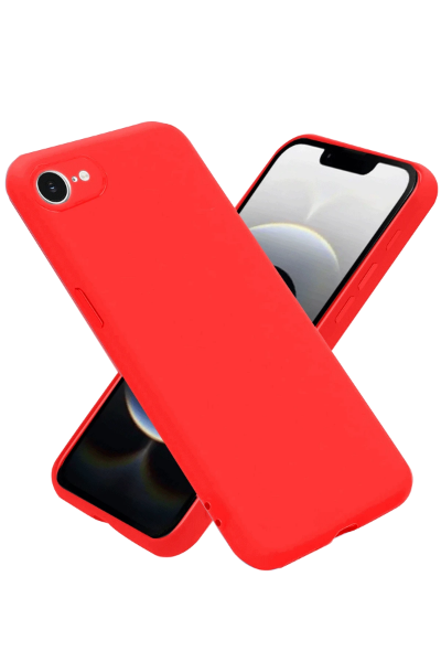 Newface iPhone 16E Kılıf Nano içi Kadife Silikon - Kırmızı resmi
