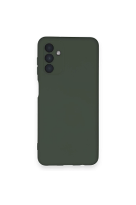 Newface Samsung Galaxy A14 4G Kılıf Nano içi Kadife Silikon - Koyu Yeşil resmi