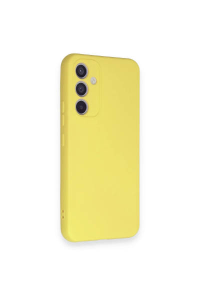 Newface Samsung Galaxy A34 5G Kılıf Nano içi Kadife Silikon - Sarı resmi