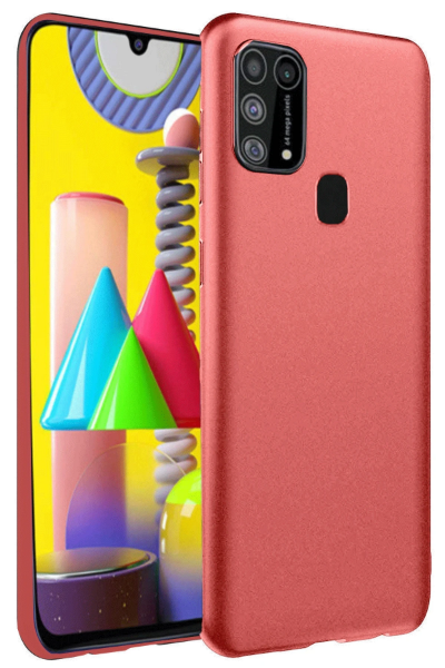 Newface Samsung Galaxy M31 Kılıf Nano içi Kadife Silikon - Kiremit resmi