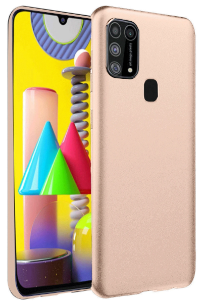Newface Samsung Galaxy M31 Kılıf Nano içi Kadife Silikon - Pudra resmi