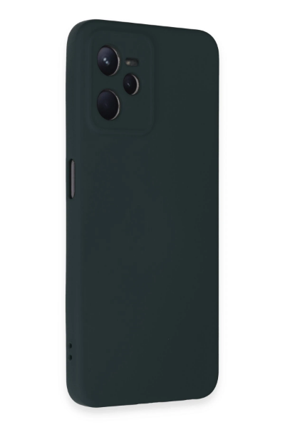 Newface Realme C35 Kılıf Nano içi Kadife Silikon - Koyu Yeşil resmi