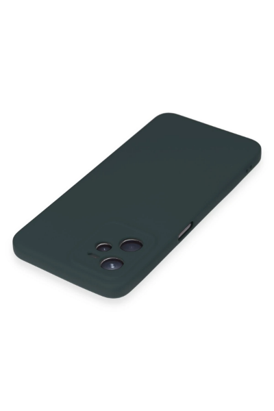 Newface Realme C35 Kılıf Nano içi Kadife Silikon - Koyu Yeşil resmi