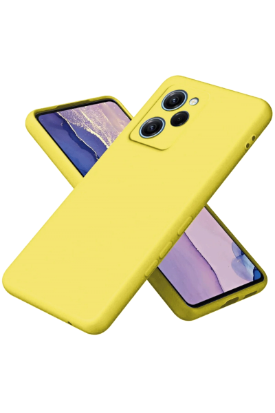 Newface Xiaomi Poco X5 Pro 5G Nano içi Kadife Silikon - Sarı resmi