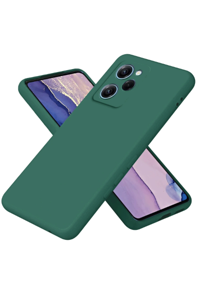 Newface Xiaomi Poco X5 Pro 5G Nano içi Kadife Silikon - Koyu Yeşil resmi