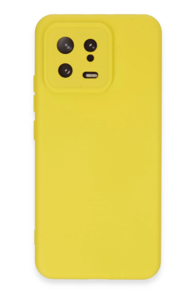 Newface Xiaomi Mi 13 Kılıf Nano içi Kadife Silikon - Sarı resmi