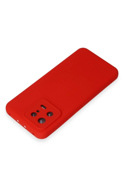 Newface Xiaomi Mi 13 Kılıf Nano içi Kadife Silikon - Kırmızı resmi